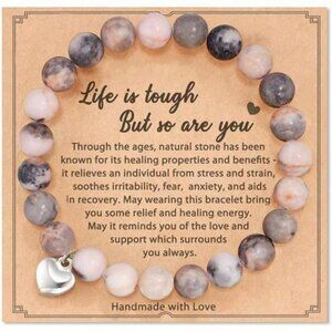 Natural stone healing bracelet for women get well soon gift inspirational jewelr